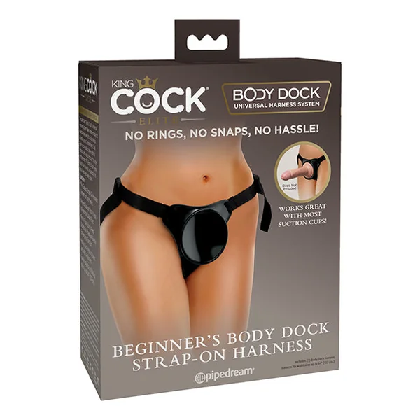 King Cock Elite Beginner's Body Dock Strap On Harness - Black