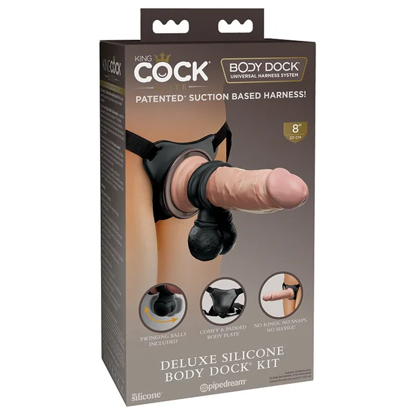 King Cock Elite Deluxe Silicone Body Dock Kit - Light