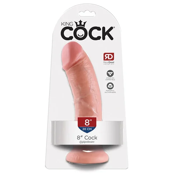 King Cock Realistic Suction Cup 8″ Dong – Flesh
