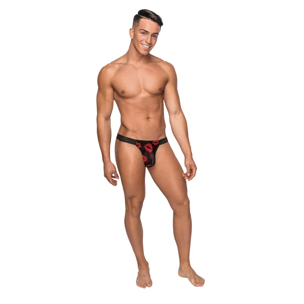 Kiss Me - Micro Thong v - Small/ Medium - Sheer Lips