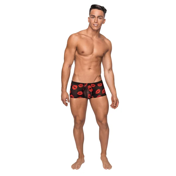 Kiss Me - Mini Short - Medium - Sheer Lips Black