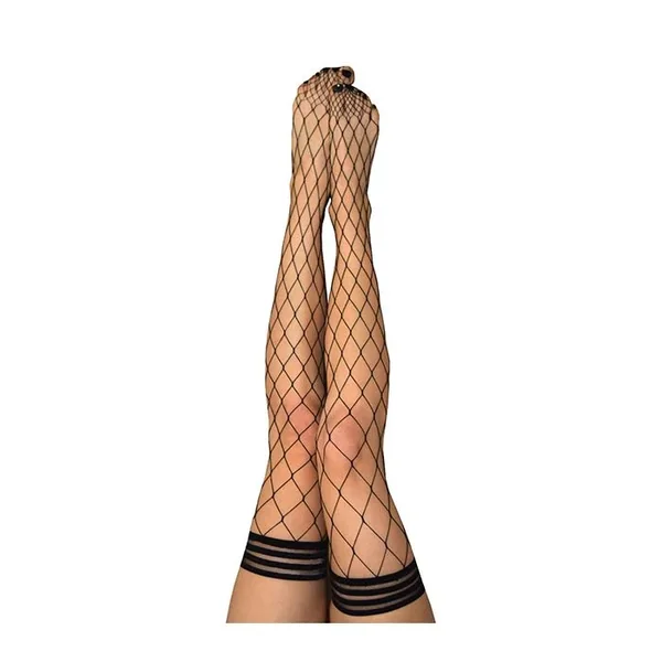 Kix’ies Michelle Large Fishnet Thigh High Black B