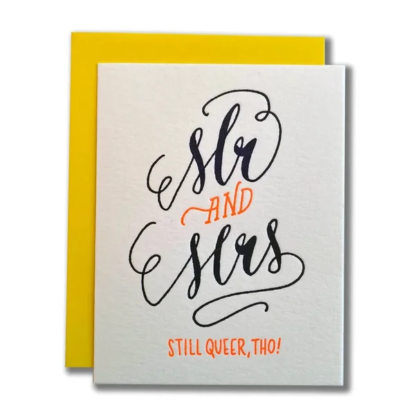 Ladyfingers Letterpress – Queer Mr. & Mrs. Wedding Card