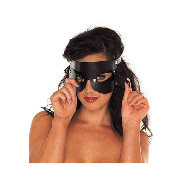 Leather Blindfold With Detachable Blinkers