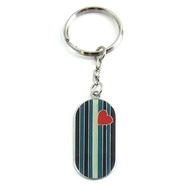 Leather Flag Military Tag Keychain