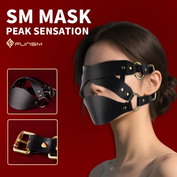Leather Sex Mask Extreme Restraint - Fantasy Bettie Bondage BDSM Gear