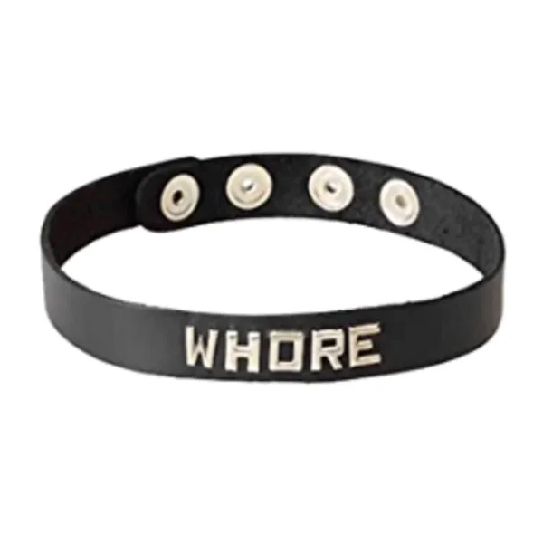 Leather Wordband Collar – Whore