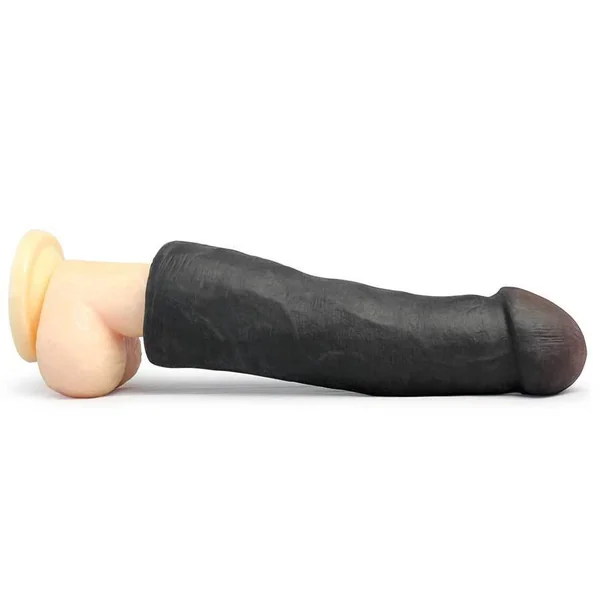 LeBrawn 8.5 Inch XL Realistic Black Cock Penis Extension Sleeve