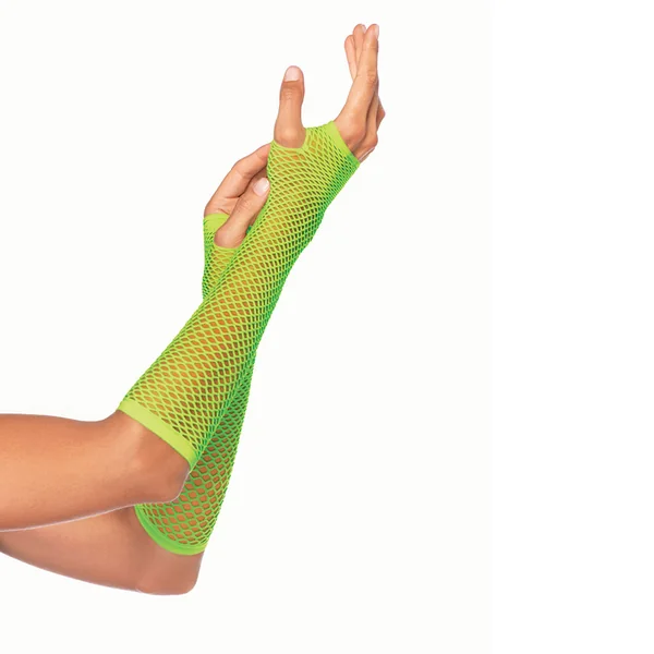 Leg Avenue – Glove Fishnet Fingerless – Neon Green