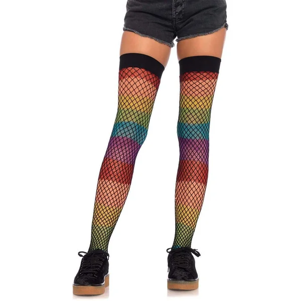 Leg Avenue – Stocking Rainbow with Overlay – Multicolor
