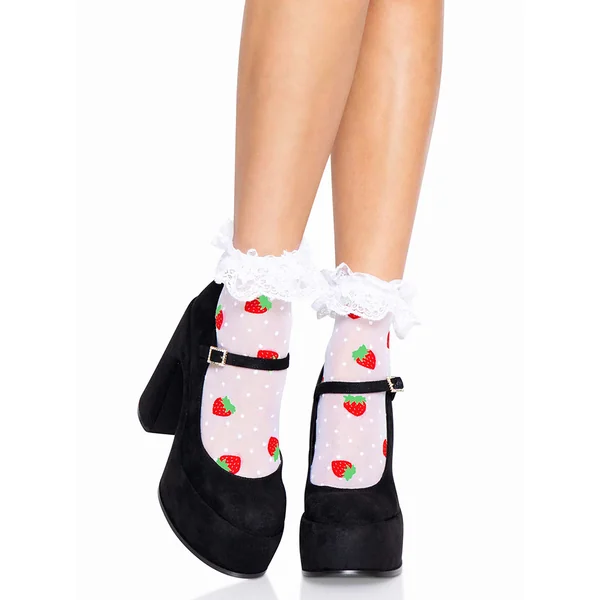 Leg Avenue – Strawberry Socks Polka Dot