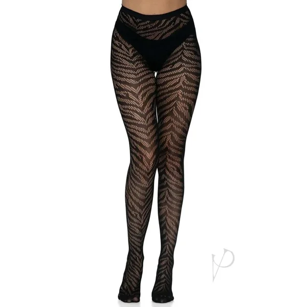 Leg Avenue Zebra Net Sexy Tights and Pantyhose Os Black