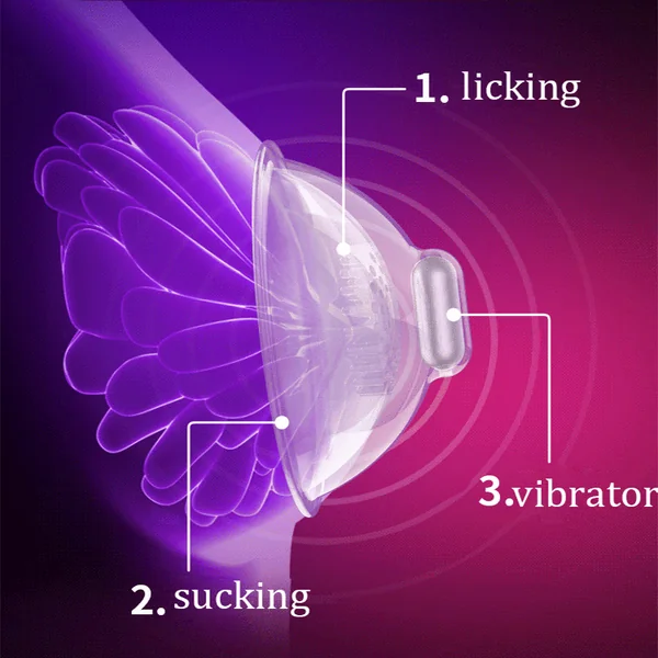 Leten Breast Massager Breast Pump Stimulator Tongue Lick Nipple Suction Cups Sucker Vibrator