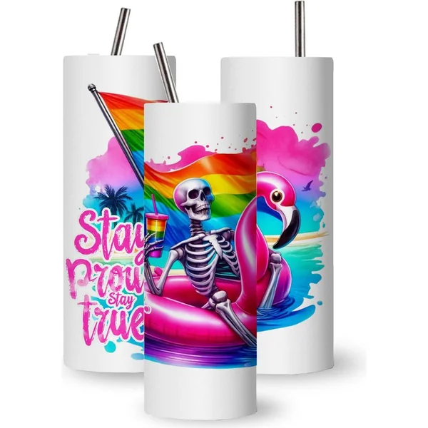 LGBTQ Skeleton Stainless Steel Tumbler - 20 oz / 591 ml