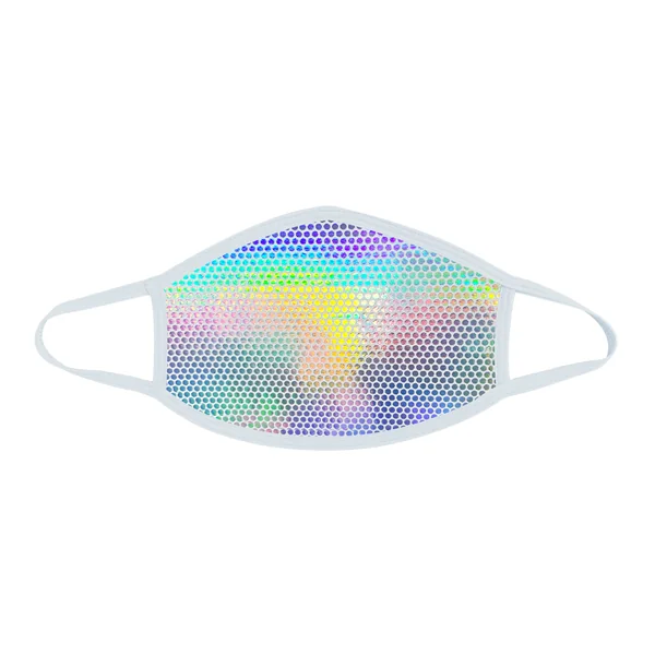 Liquid Party Pure Holographic White Dust Mask With Silver Trim