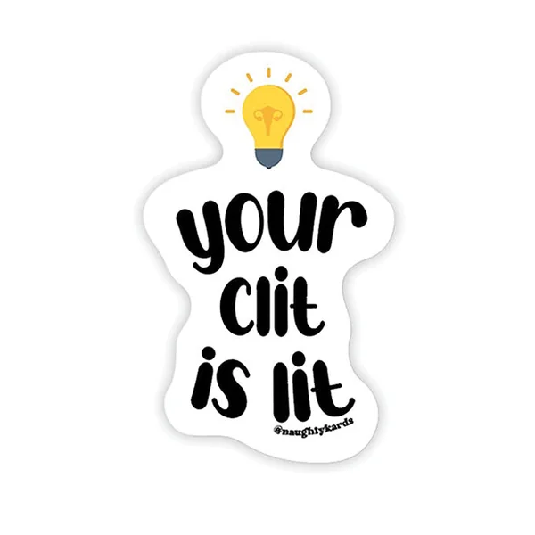 Lit Clit Naughty Sticker - Pack Of 3