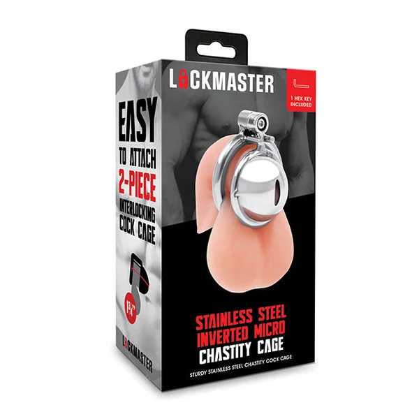 Lockmaster Stainless Steel Inverted Micro Chastity Cage - Silver