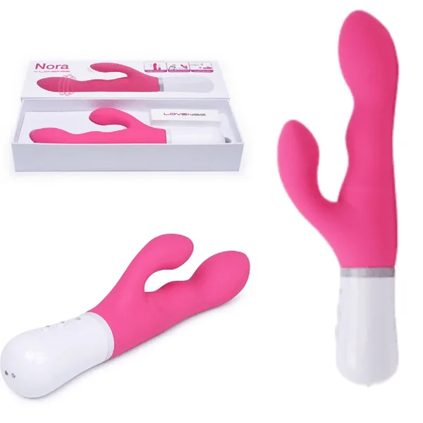 Lovense Nora The Original Bluetooth App Controlled Rotating Head Silicone Rabbit Vibrator