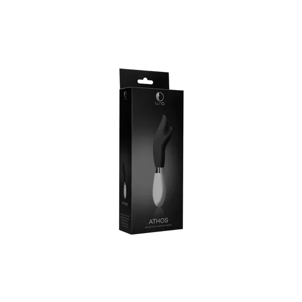 Luna Athos 10-Speed Silicone Dual Stimulation Vibrator, Black