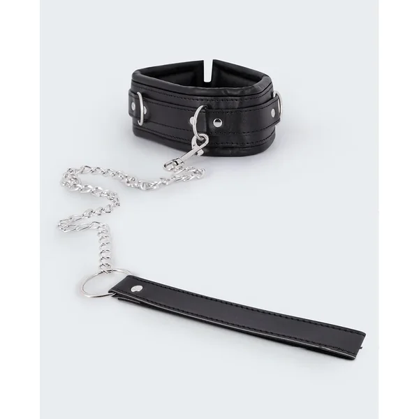 Lust Pu Leather Collar & Leash – Black