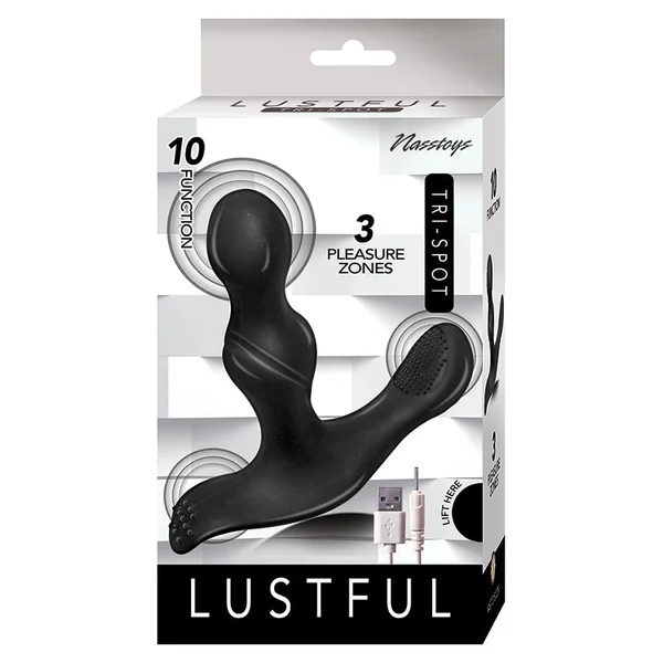 Lustful Tri-Spot Vibrator - Black