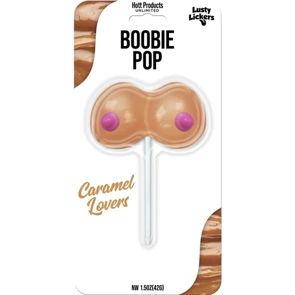 Lusty Lickers Boobie Pop Caramel Lovers Lollipop