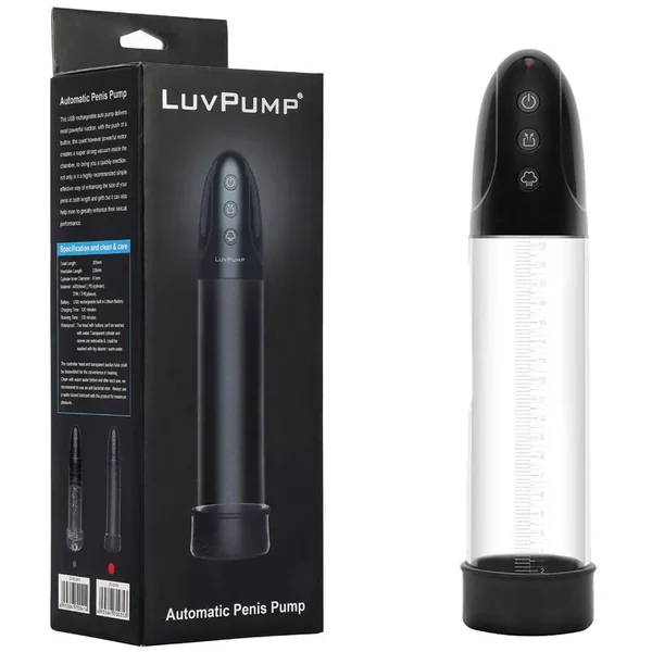 LuvPump Automatic Penis Pump – Clear USB Rechargeable Automatic Penis Pump