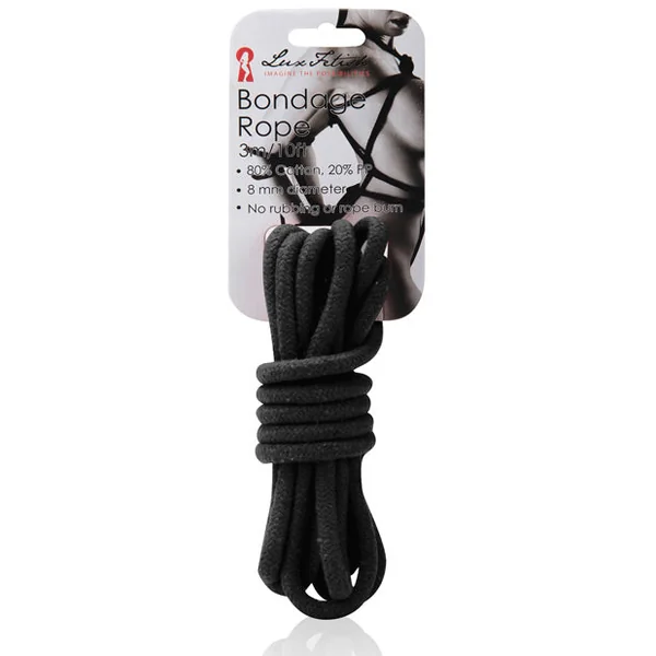 Lux Fetish Bondage Rope - Black