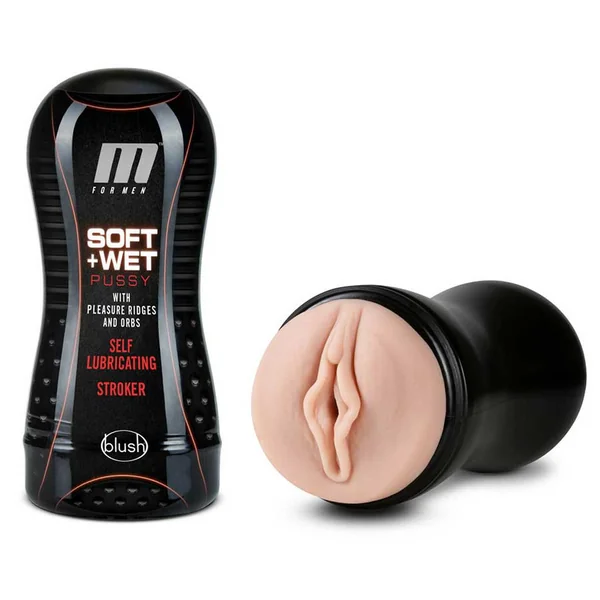 M for Men Self Lubricating Soft and Wet Ribbed/Orbed Pussy Vanilla by Blush Novelties