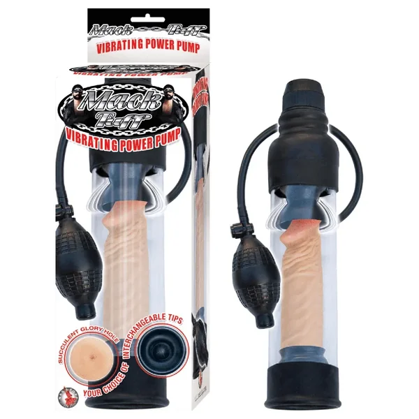 Mack Tuff Vibrating Power Penis Pump Waterproof Interchangeable Tip
