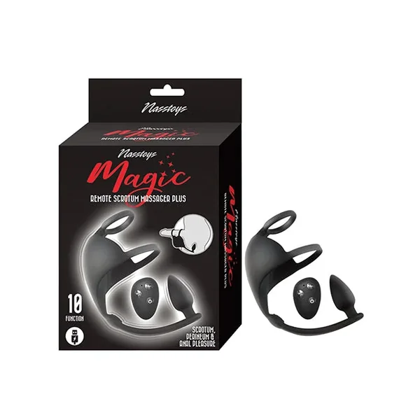 Magic Scrotum Massager Plus w/Remote Control – Black