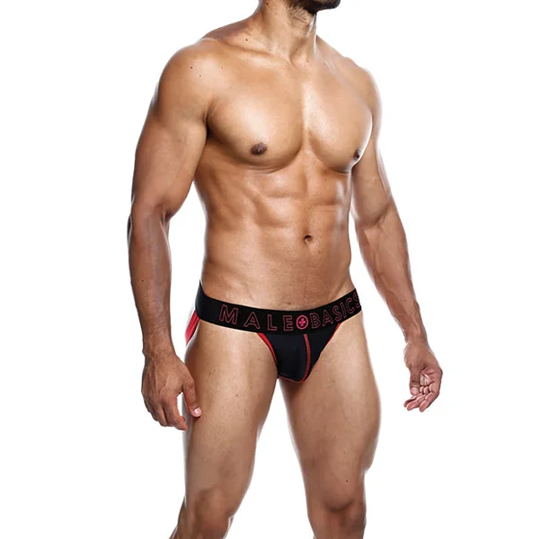 Male Basics Neon Jockstrap Red Md