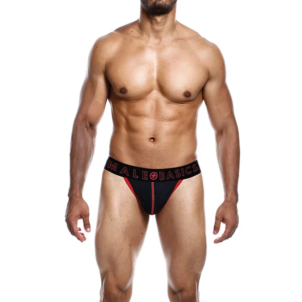 Male Basics Neon Thong Red Lg