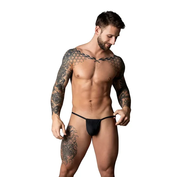 Male Power The Ultimate Duo CRR Pouch G-String & Red Cock Ring Black L/XL