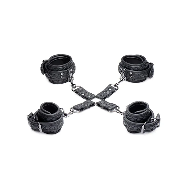 Master Series Concede Wrist/Ankle Restraint Set With Bonus Hogtie Adaptor