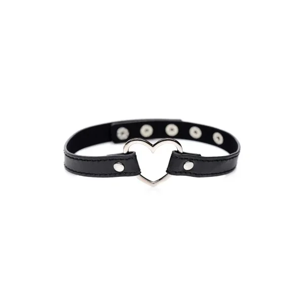 Master Series Dark Heart Chrome Heart Choker, Black