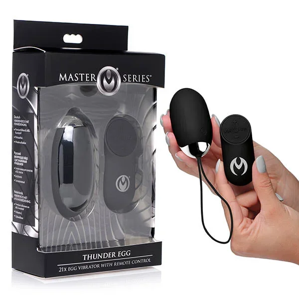 Master Series Thunder Egg – Black USB Rechargable Egg with Wireless Remote