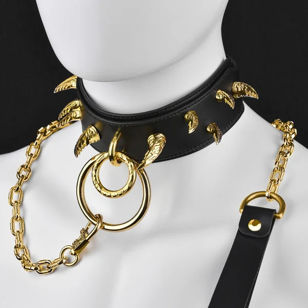 Master-Slave Training Spike Leather Strap-on BDSM Collar – Kinky Sex Toys