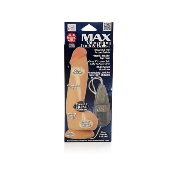 Max Vibrating Cock and Balls - Natural