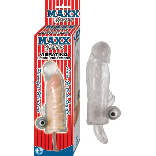 Maxx Gear Vibrating Grande Penis Extender-Clear