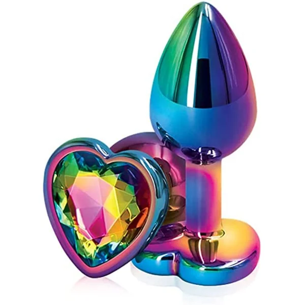 Medium – Rainbow Heart-Shaped Butt Plug
