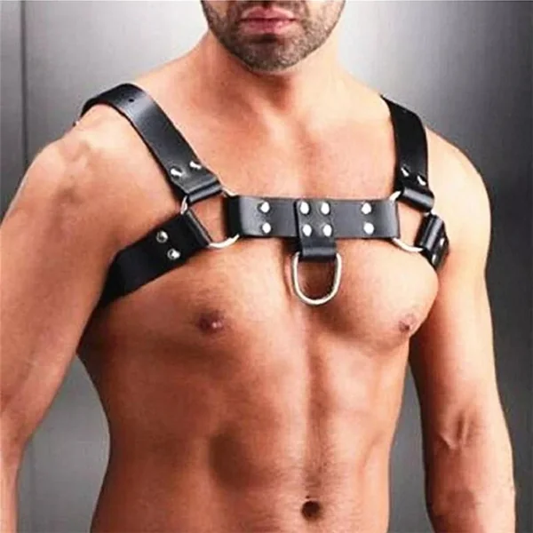 Men BDSM Adjustable Chest Harness