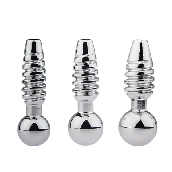 Metal Urethral Sound Male Penis Plug Threaded Cum Stopper