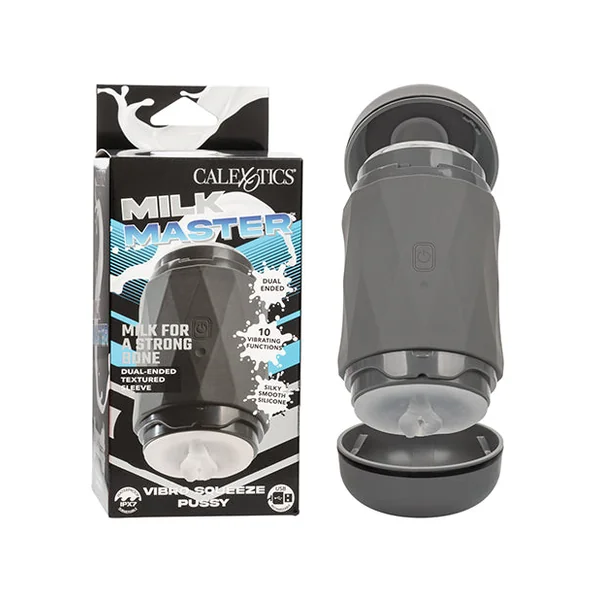 Milk Master Vibro Squeeze Pussy Stroker - Black