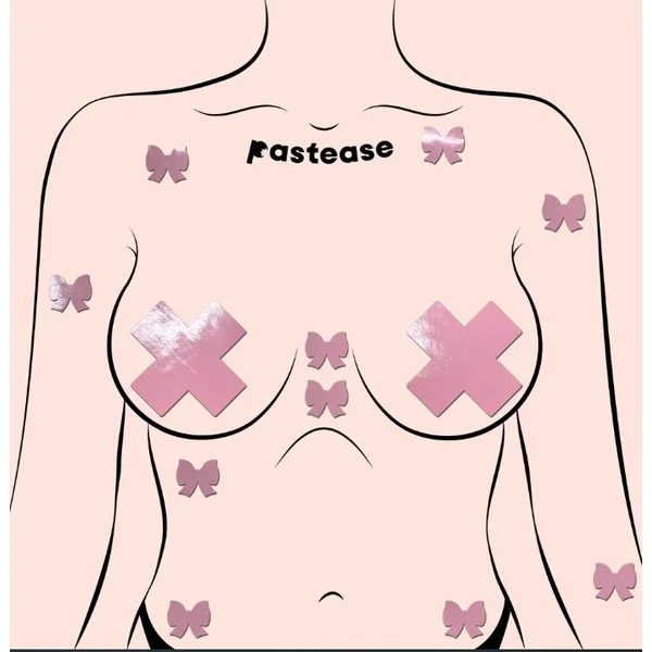 MINI BODY PASTIES 10PK FAUX PLEATHER PINK