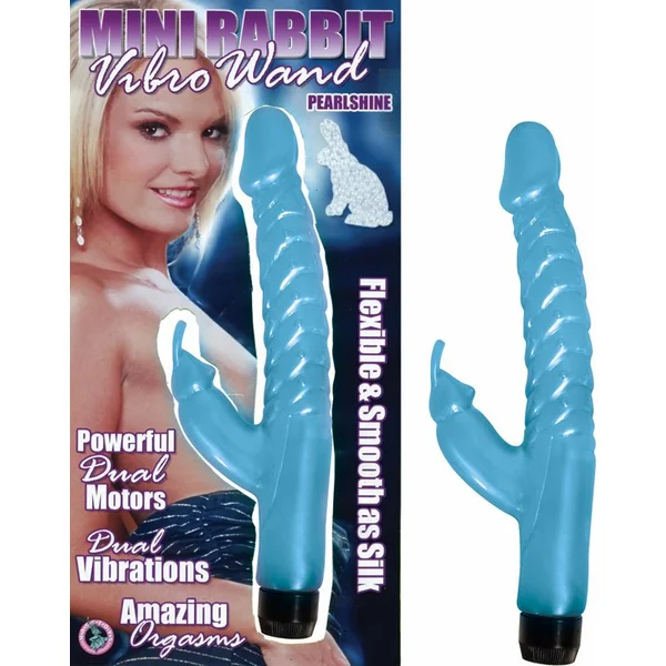 MINI RABBIT VIBRO WAND PEARLSHINE BLUE