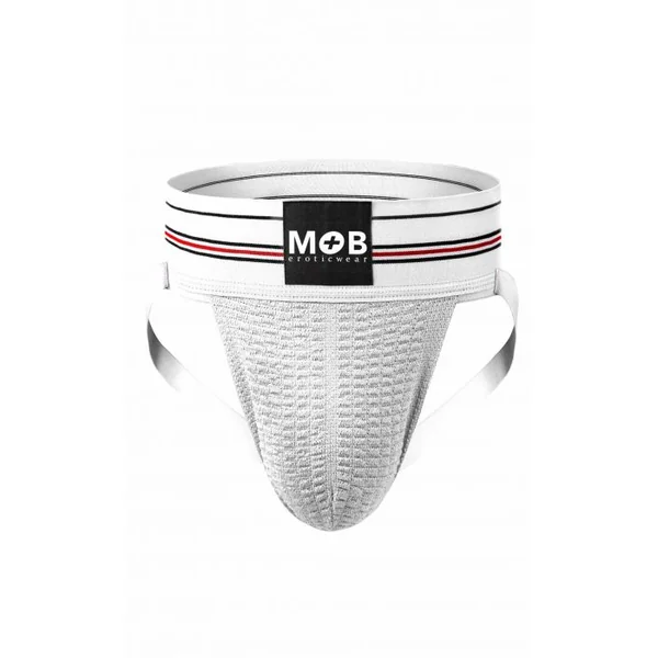 MOB FETISH JOCKSTRAP WHITE MEDIUM 3IN WAISTBAND(BULK)