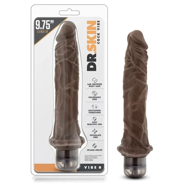 Mr Skin Vibe 9.75″ Vibrating Dildo – Chocolate