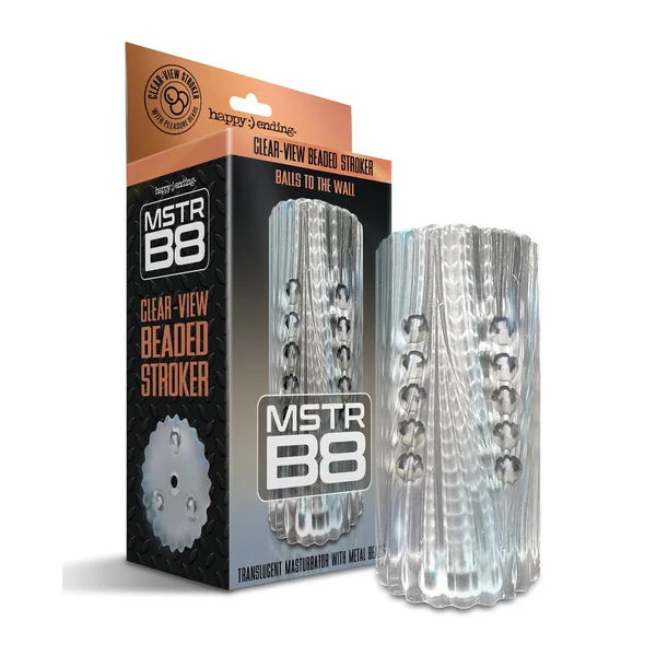 MSTR B8 Balls to the Wall Clear-View Beaded Stroker - Clear