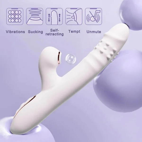 Multifunctional Suction & Licking Dildo – Thrusting Vibration Anal & Vaginal Stimulator